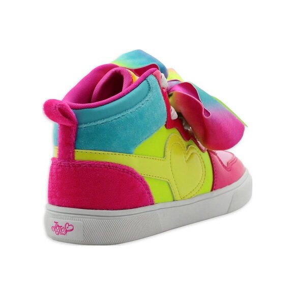New Nickelodeon JoJo Siwa Kids Size 7 Sneakers Hightop Bow Detail Bright Colors - Picture 7 of 8